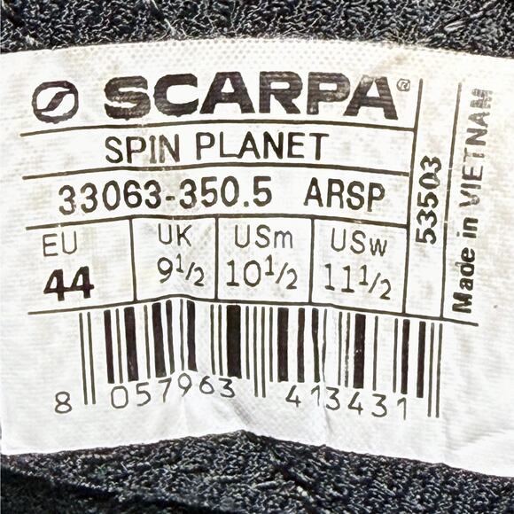 Scarpa Spin Planet Mens Size 10.5 Trail Running Shoes Gray Yellow Mesh - Picture 9 of 9
